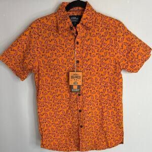 Monument Men's Halloween Bats Print‎ Cotton Button Down Shirt SMALL NWT